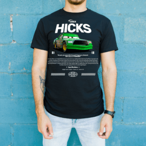 Chick Hicks graphic black 220 GSM regular fit cotton T-shirt front view